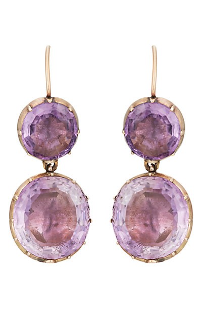 Stephanie Windsor Antiques Round Crystal Double-Drop Earrings - Jewelry ...